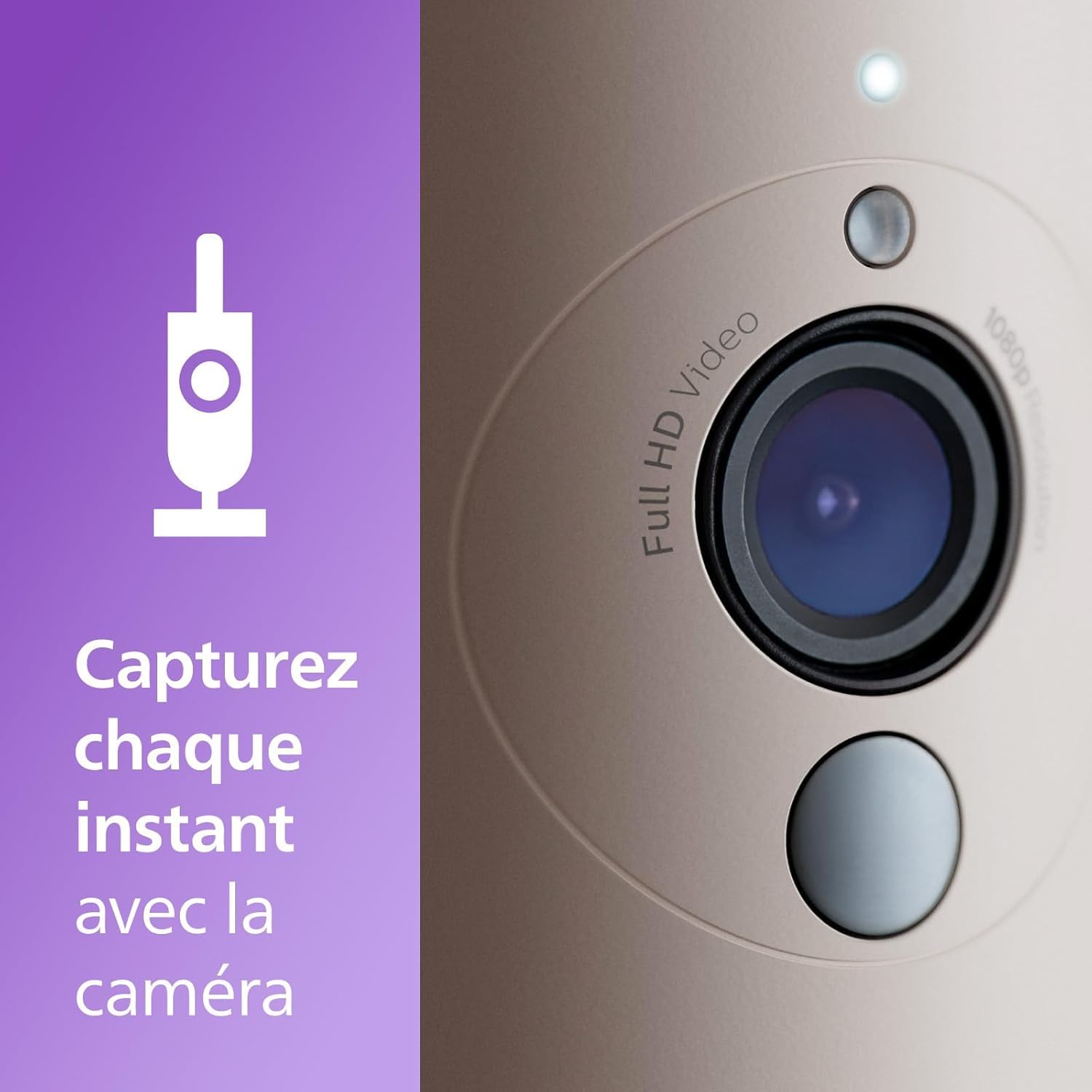 AVENT Philips babyphone Video connecté avec Wi-FI, caméra HD de Haute qualité, Vision Nocturne Infrarouge, détection des Pleurs, Audio bidirectionnel, 12 Heures d'autonomie en Mode éco, SCD951/26