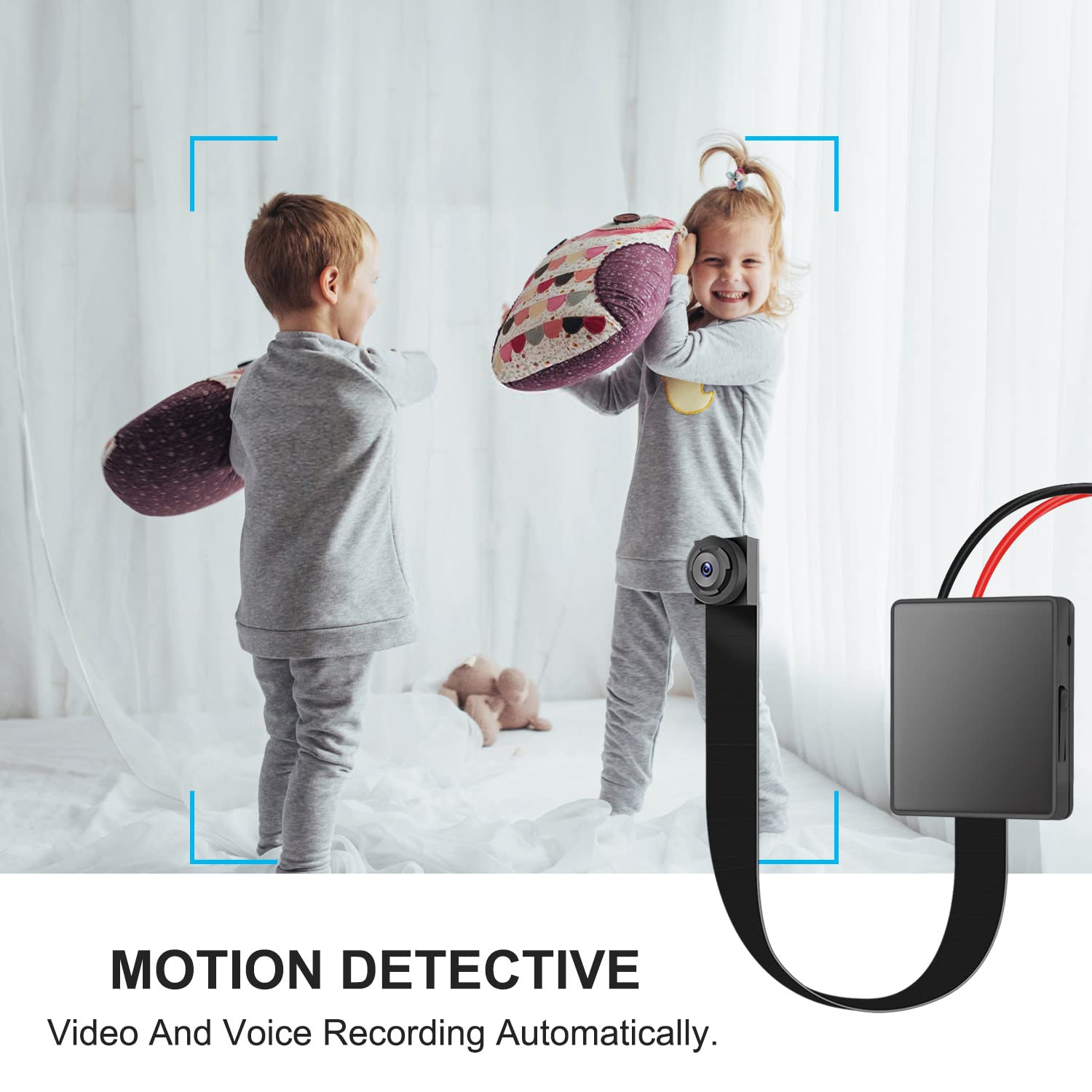 OTADUG Caméra Espion 1080p Mini caméra Espion cachée avec caméra et Microphone/Carte SD 16 Go/Longue durée de Vie de la Batterie (détection de Mouvement)