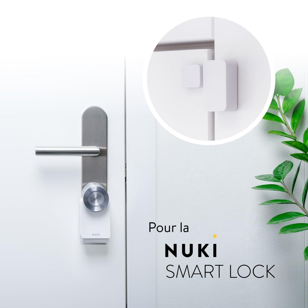Nuki Door Sensor, capteur de porte intelligent pour Nuki Smart Lock, notifications (porte ouverte, fermée) à distance, Bluetooth, accessoire pour serrure électronique, Nuki Smart Home