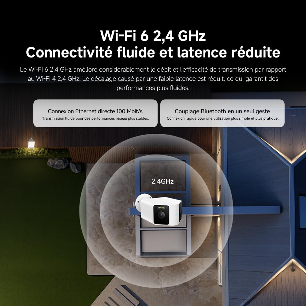XIAOMI C201 1080p HD, caméra de sécurité, WiFi 6, 360° Panorama, Vision Nocturne Couleur, Protection Objectif, Audio bidirectionnel, babyphone, caméra Animaux, Compatible avec Alexa et Google