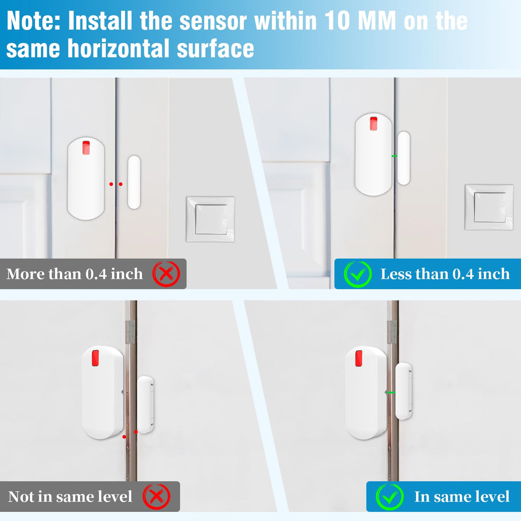 YISEELE Alarme Maison sans Fil: Connexion Wi-FI 5 GHz - Complet Sirène 125dB - Capteur Infrarouge (PIR) Anti-Animaux - 10 Capteurs Porte/Fenêtre - 2 Télécommandes - Hub - Compatible Alexa & Google