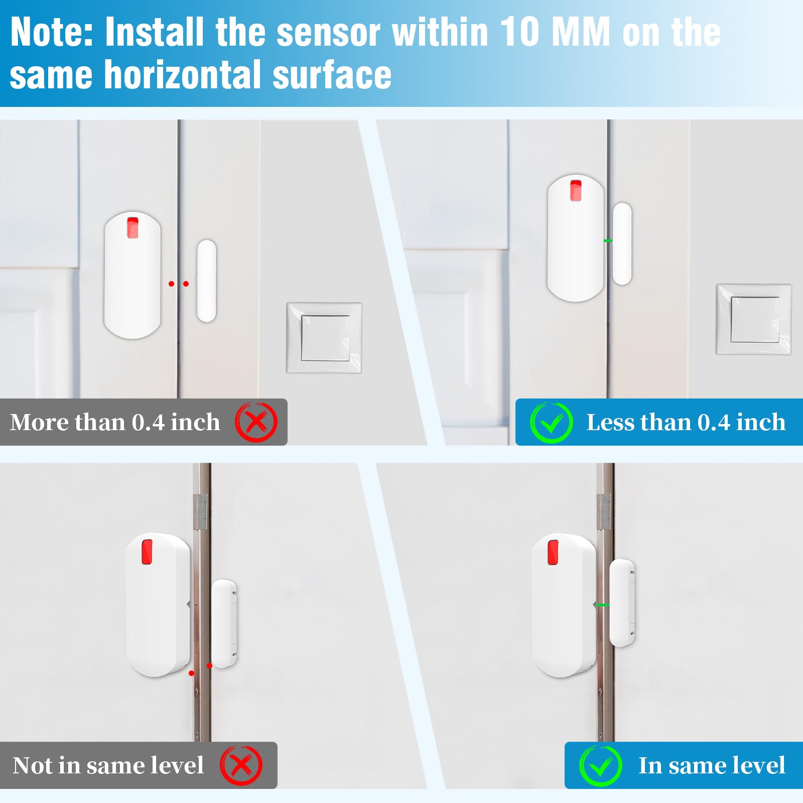 YISEELE Alarme Maison sans Fil: Connexion Wi-FI 5 GHz - Complet Sirène 125dB - Capteur Infrarouge (PIR) Anti-Animaux - 10 Capteurs Porte/Fenêtre - 2 Télécommandes - Hub - Compatible Alexa & Google