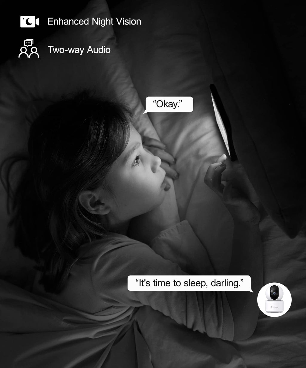GALAYOU 2K(3MP) Camera Surveillance WiFi Intérieure - Caméra Interieur Maison 360°, Détection Humaine AI, Suivi Intelligent pour Bebe/Chien/Chat/Animaux, Alerte Instantanée G2 (Lot de 2)