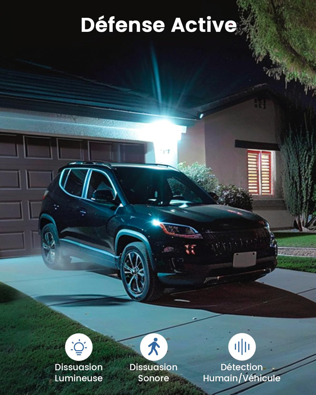 aosu 3K Caméra Surveillance WiFi Exterieure sans Fil, 5MP Camera Exterieur Solaire, 360° PTZ Suivi Automatique Détection IA Personne/Véhicule, Vision Nocturne Couleurs Alarme Lumineuse/Sonore 2 Pièce