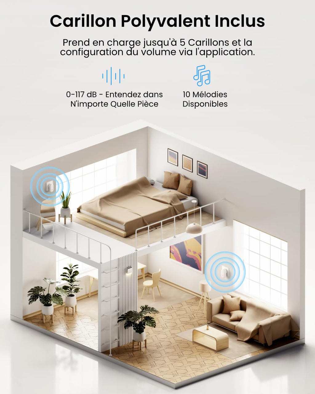 Reolink Sonnette Connectée Filaire Caméra 5MP WiFi, Doorbell Extérieure Étanche avec Carillon 2,4/5 GHz, Alertes de Détection Humaine, Grand Angle 180°, Audio Bidirectionnel, Video Doorbell WiFi