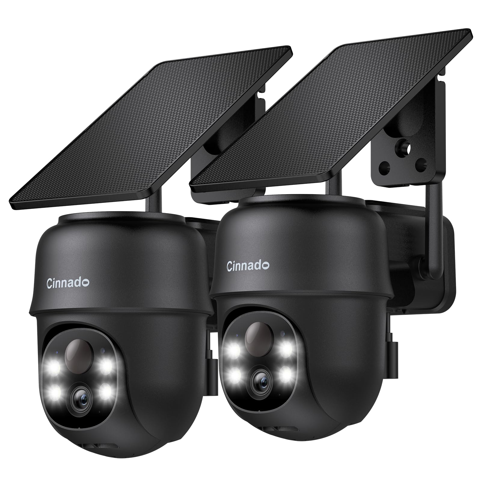 Cinnado Camera Surveillance WiFi Exterieure sans Fil - 2K Camera Exterieur sans Fil avec Panneau Solaire, 360° PTZ, Alerte Instantanée PIR, Vision Nocturne Couleur, Audio Bidirectionnel, B6 (Noire)