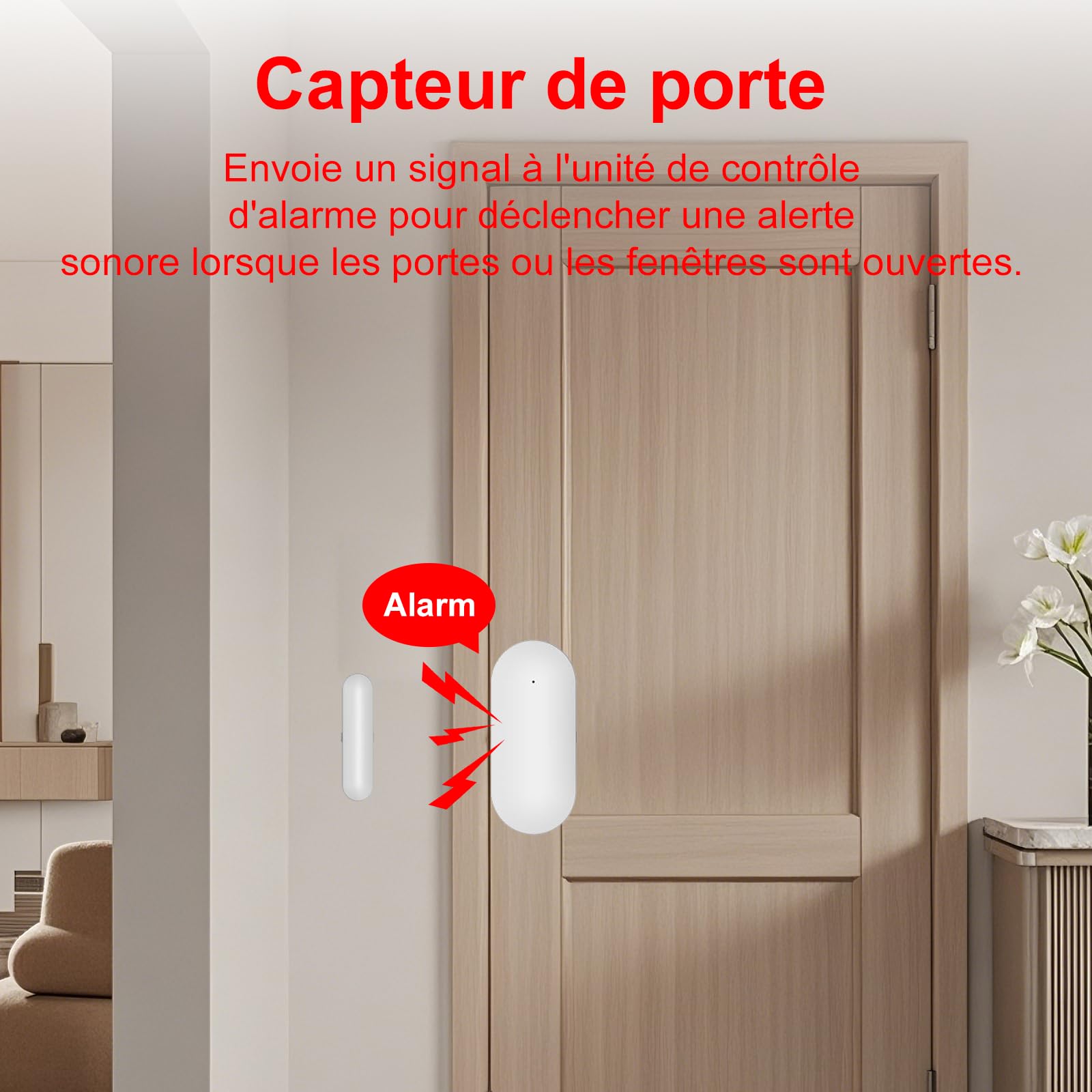Alarme Maison sans Fil WiFi 4G sans Abonnement, Kit Alarme Maison Connectée 24 Pièces avec Écran Tactile 4,3", Sirène 120 DB, Détecteurs Mouvement et Porte/Fenêtre (Lot de 24 Articles)