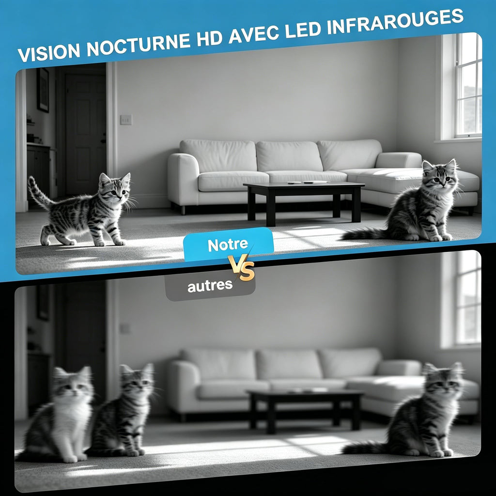AOBOCAM Camera Espion WiFi 4K avec Cloud – Caméra de Surveillance Intérieure sans Fil, Vision Nocturne Grand Angle 150°, Détection de Mouvement AI Intelligente, Mini Caméra de Sécurité