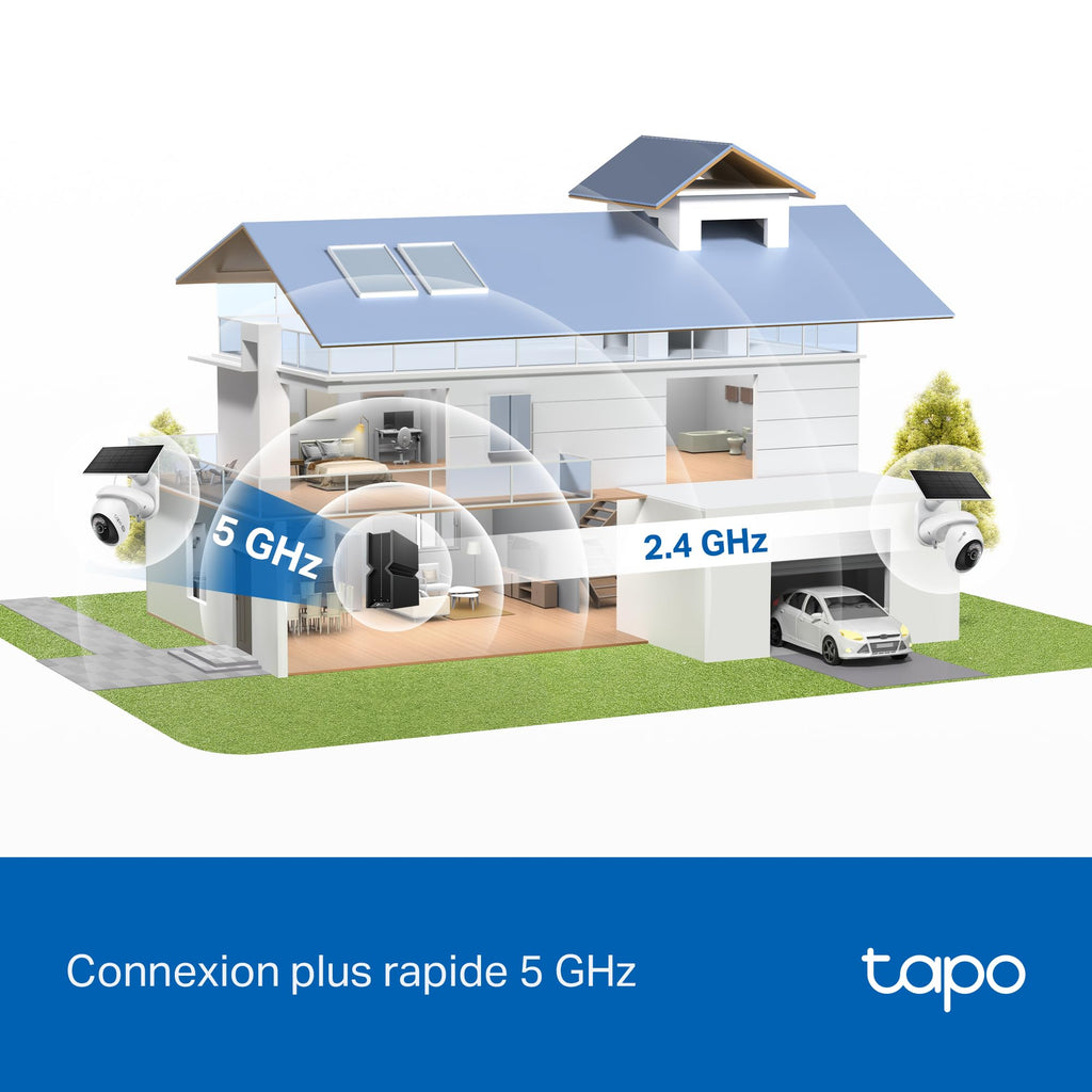 Tapo C660 Kit Caméra de Surveillance extérieure avec Panneau Solaire 4K 8MP, Vision 360°, Vision Nocturne Couleur Starlight, Batterie 10 000 mAh, détection IA, IP66, Alarme Rapide et antivol