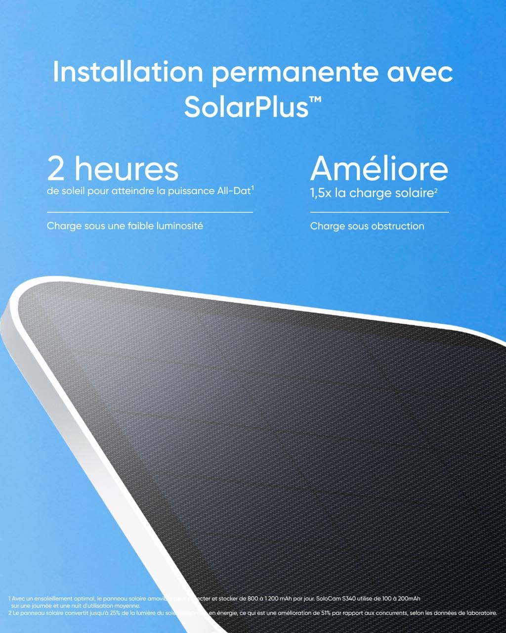 eufy Security SoloCamS340 caméra de sécurité Solaire, Camera Surveillance WiFi exterieure sans Fil, Surveillance 360° 3K, sans Angle Mort, Wi-FI 2,4 GHz, sans Frais mensuels, Compatible HomeBase 3,2+1