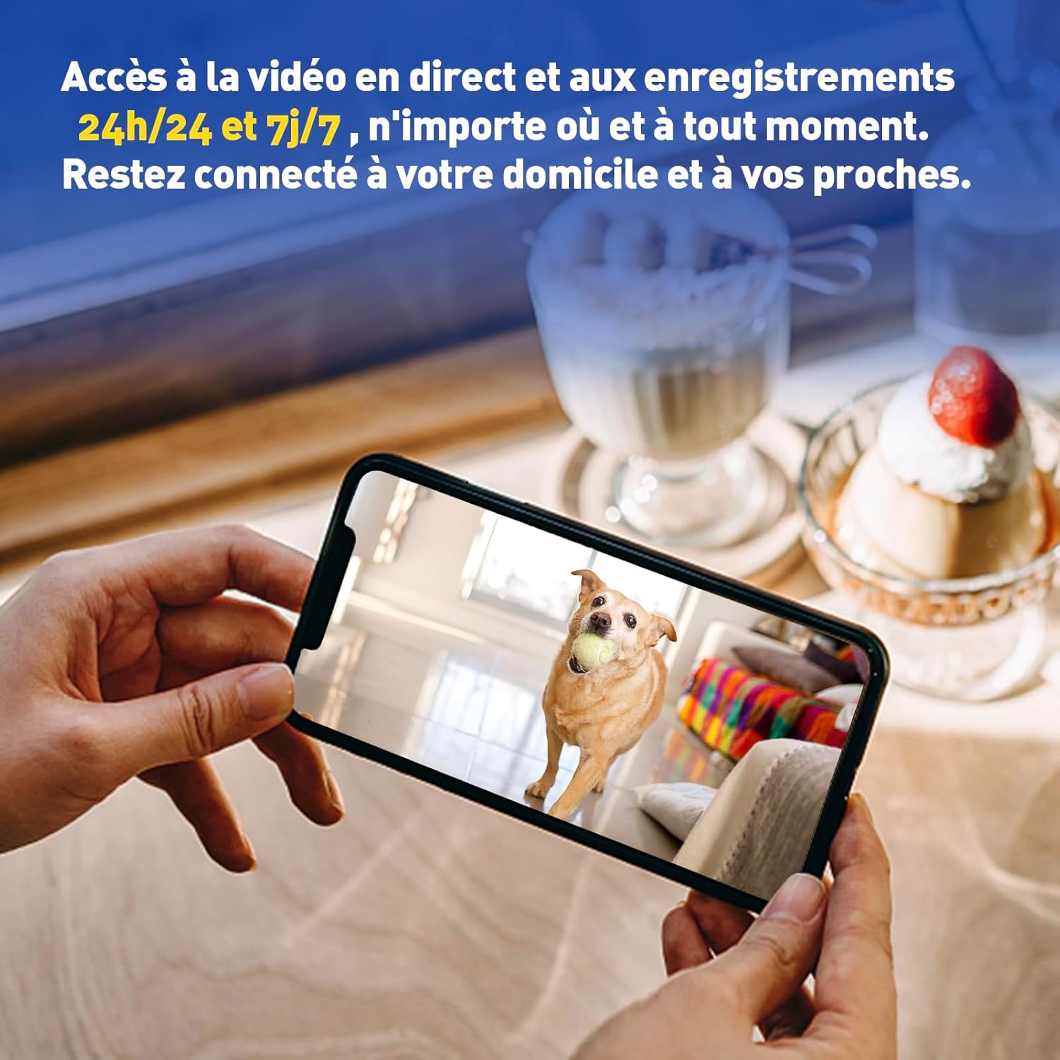 WIWACAM MW12 Caméra WiFi 4K Ultra HD, Emplacement pour Carte SD, Camera de Surveillance Interieur, détection de Mouvement Intelligente, Alarme sur téléphone Portable, Alarme par e-Mail