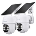 Cinnado Camera Surveillance WiFi Exterieure sans Fil - 2K Camera Exterieur sans Fil avec Panneau Solaire, 360° PTZ, Alerte Instantanée PIR, Vision Nocturne Couleur, Audio Bidirectionnel, B6 (Noire)