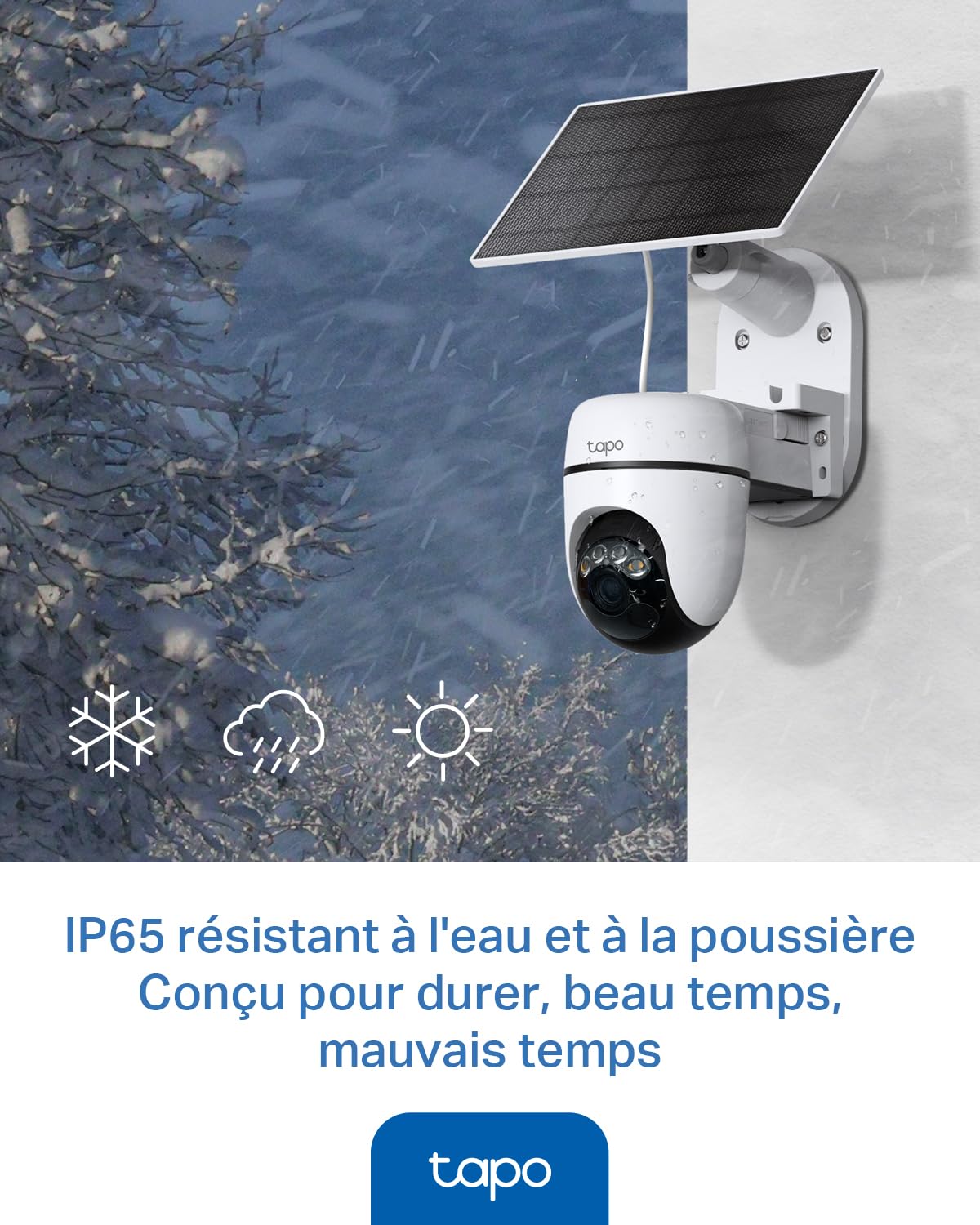 Tapo C660 Kit Caméra de Surveillance extérieure avec Panneau Solaire 4K 8MP, Vision 360°, Vision Nocturne Couleur Starlight, Batterie 10 000 mAh, détection IA, IP66, Alarme Rapide et antivol