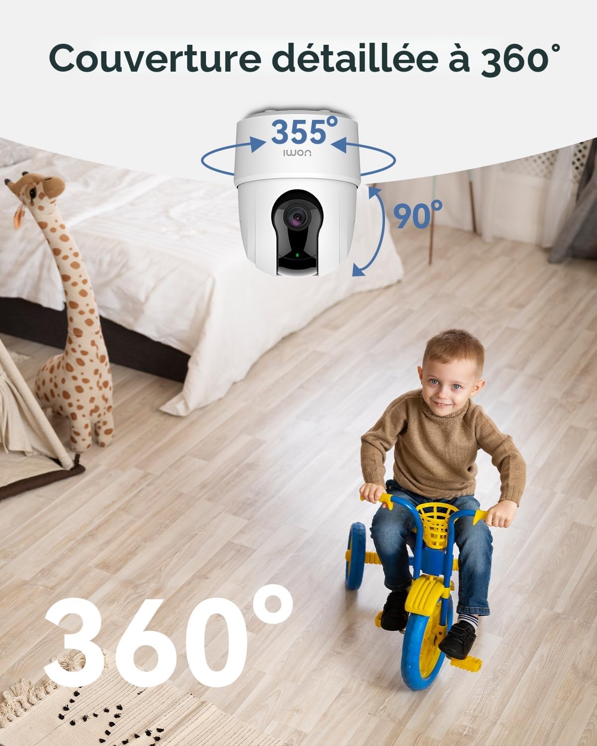 Imou 2K(3MP) Caméra Surveillance WiFi Intérieure Caméra 360° Connectée Smartphone avec Détection Humaine AI Suivi Intelligent Sirène Audio Bidirectionnel Compatible Alexa pour Bébé/Animaux (2 Pièces)