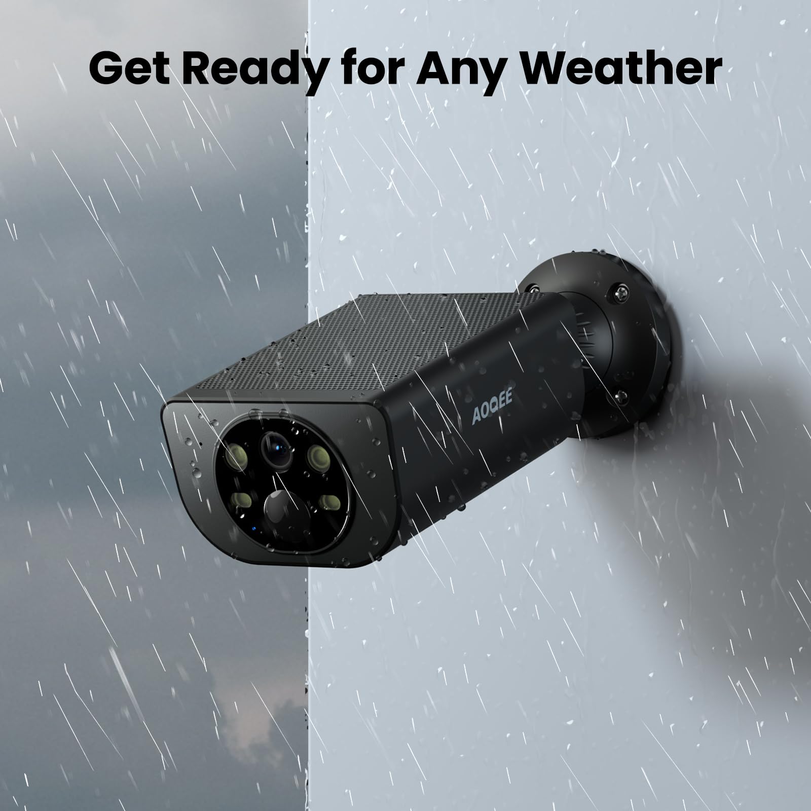 AOQEE Camera Surveillance WiFi Exterieure sans Fil - 2K Camera Exterieur Batterie Panneau Solaire intégré, Étanche IP65, PIR détection, Détection Humaine AI, Vision Nocturne Couleur, Compatible Alexa