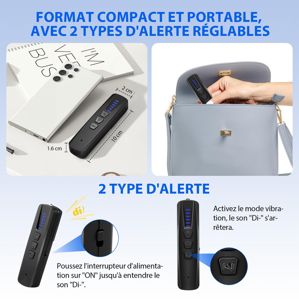 Detecteur de Camera et Micro Espion, Detecteur de Traceur GPS Voiture, Détecteur de Caméra Espion WiFi et Scanner RF pour Hôtel, Salle de Bains, Voiture, Bureau et Voyage