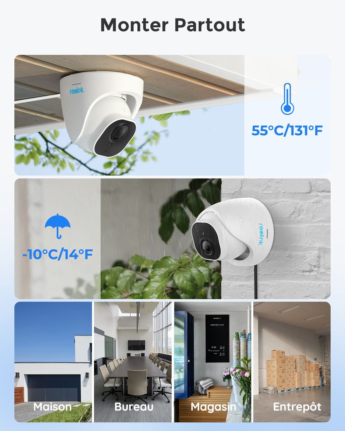 Reolink 5MP Caméra de Surveillance Extérieure, Kit Vidéo Surveillance avec 8CH 2To NVR et Caméra IP PoE Filaire 4X 5MP, Détection Personne/Véhicule, Vision Nocturne 30m avec Audio, RLK8-520D4-5MP