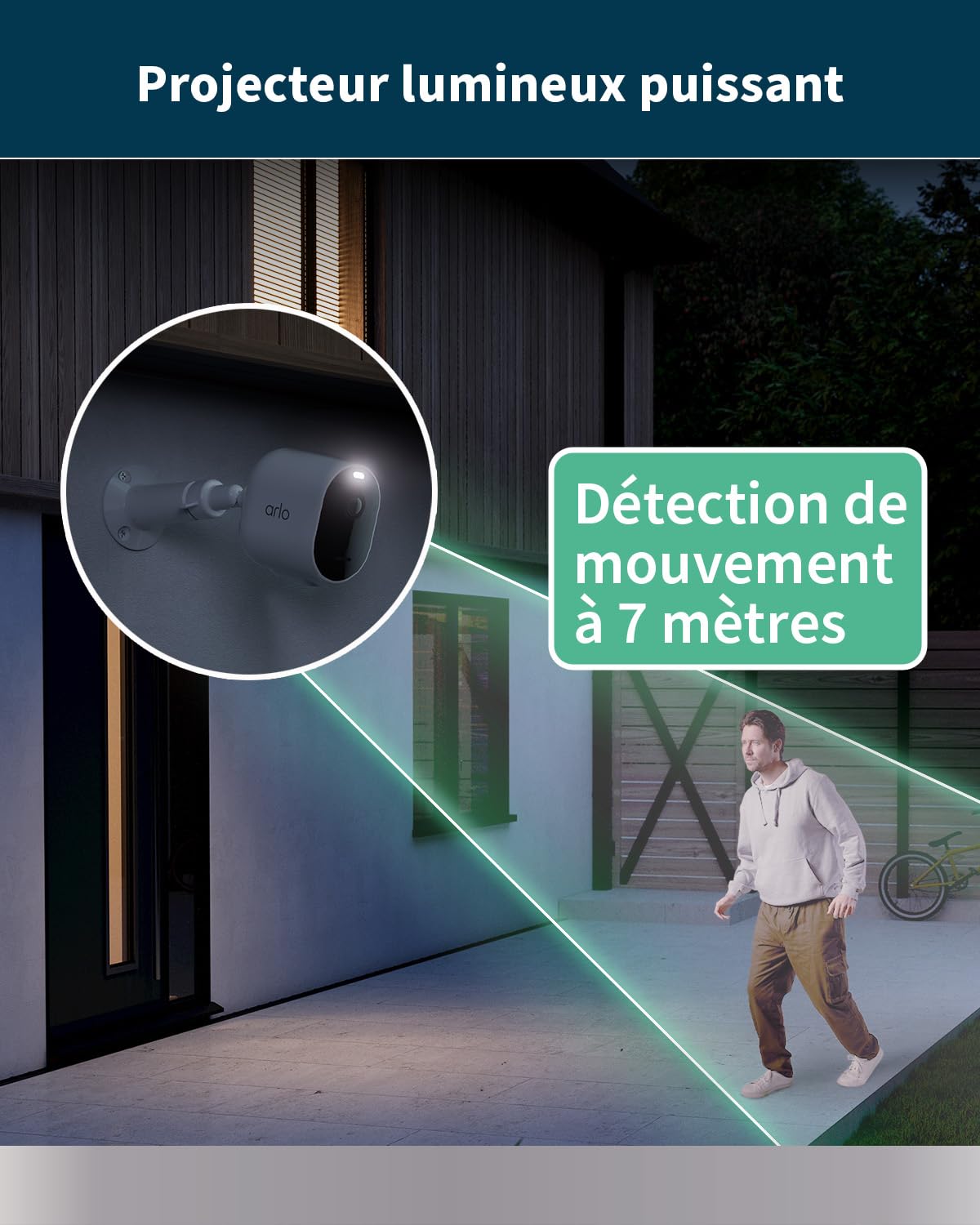 ARLO Pro 5 2K, Caméra de Surveillance WiFi Extérieure sans Fil, Détection par IA, Vision Nocturne Couleur, Audio bidirectionnel, Compatible avec Alexa, Essai Secure Inclus, 2 Caméras