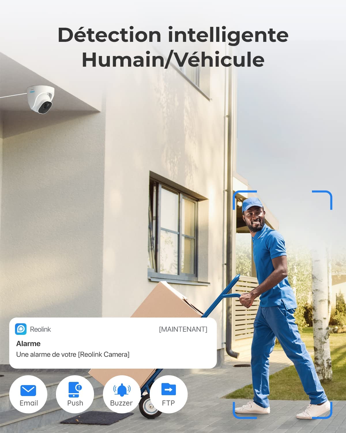 Reolink 5MP Caméra de Surveillance Extérieure, Kit Vidéo Surveillance avec 8CH 2To NVR et Caméra IP PoE Filaire 4X 5MP, Détection Personne/Véhicule, Vision Nocturne 30m avec Audio, RLK8-520D4-5MP