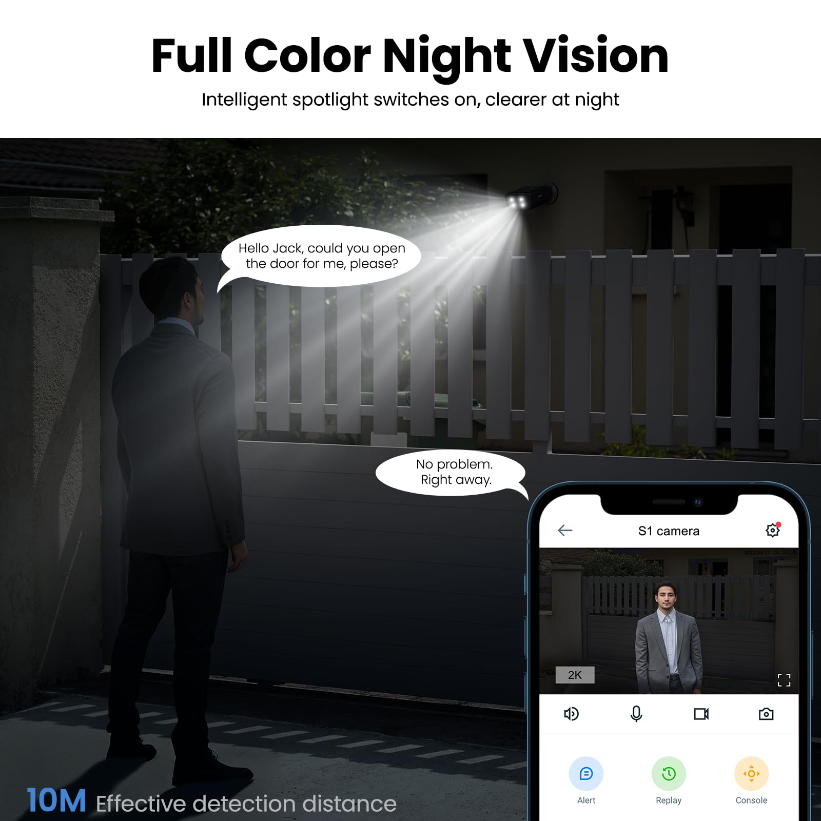 AOQEE Camera Surveillance WiFi Exterieure sans Fil - 2K Camera Exterieur Batterie Panneau Solaire intégré, Étanche IP65, PIR détection, Détection Humaine AI, Vision Nocturne Couleur, Compatible Alexa
