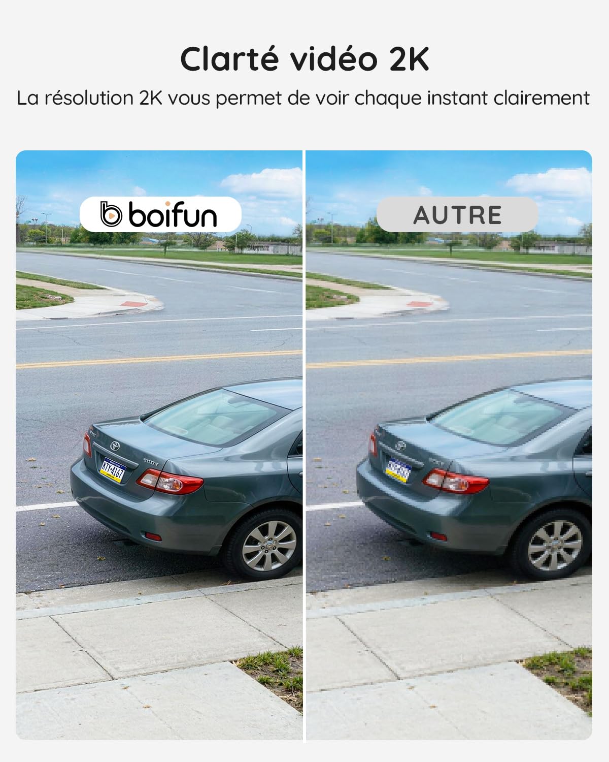 BOIFUN Sonnette sans Fil Exterieur Etanche, 2K, Grand Angle de 166°, Installation Facile, Détection Humaine par IA, Vision Nocturne, Compatible Carte SD, IP65 étanche, 3MP Wi-FI 2,4 GHz Noir