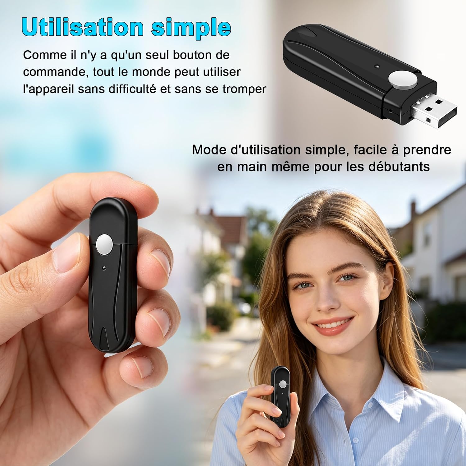 Caméra Espion,Mini Camera Cachée sans Fil Clé USB,Mciro HD 1080P Caméra de Surveillance avec Détection de Mouvement aux pour Réunions et à Une Utilisation en Activités en Plein air