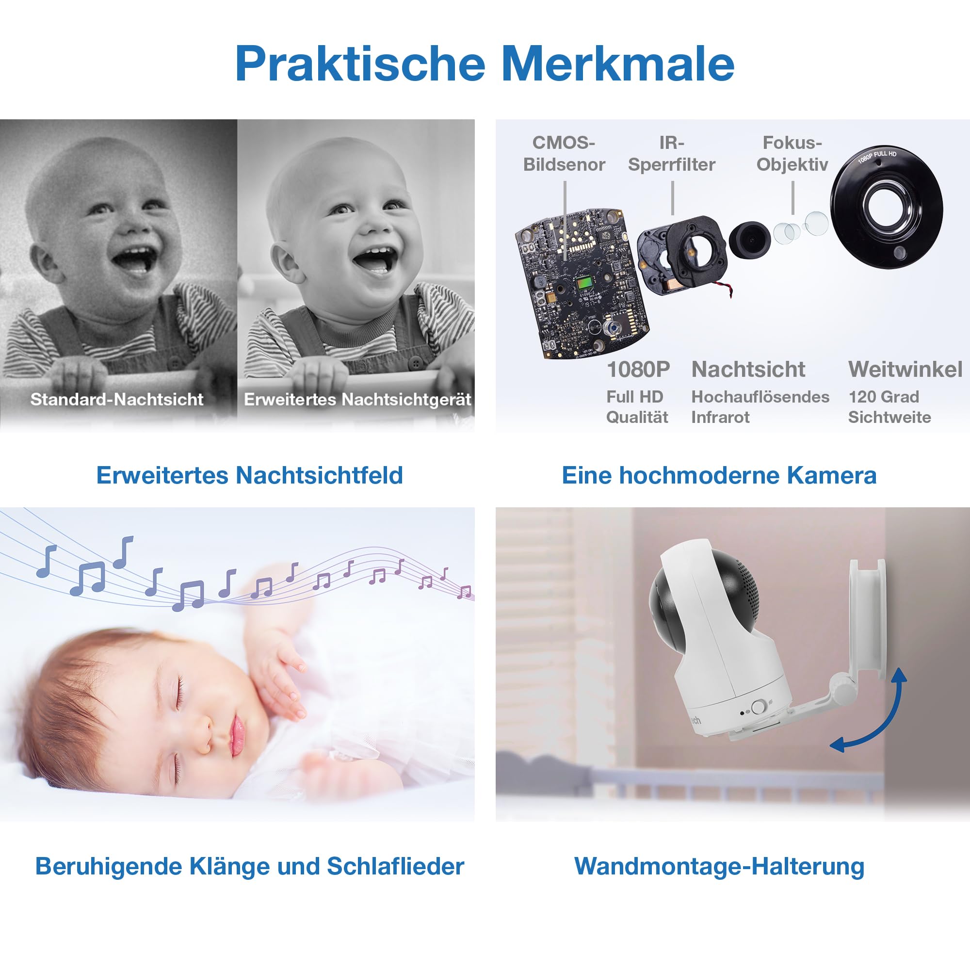 VTech - Babyphone Night Light - Fonction Veilleuse, Communication Parent/bébé - BM1211 - Version FR