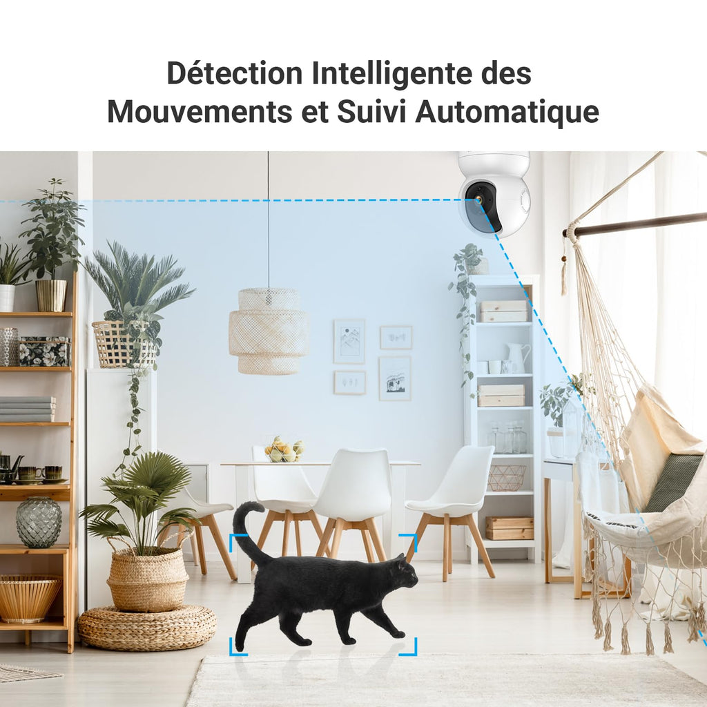 EZVIZ Caméra Surveillance WiFi Intérieure 360°, FHD 1080P, Camera WiFi 2.4Ghz, Vision Nocturne, Détection de Mouvement Suivi Intelligent, Audio Bidirectionnel, Compatible avec Alexa pour Bébé/Animaux
