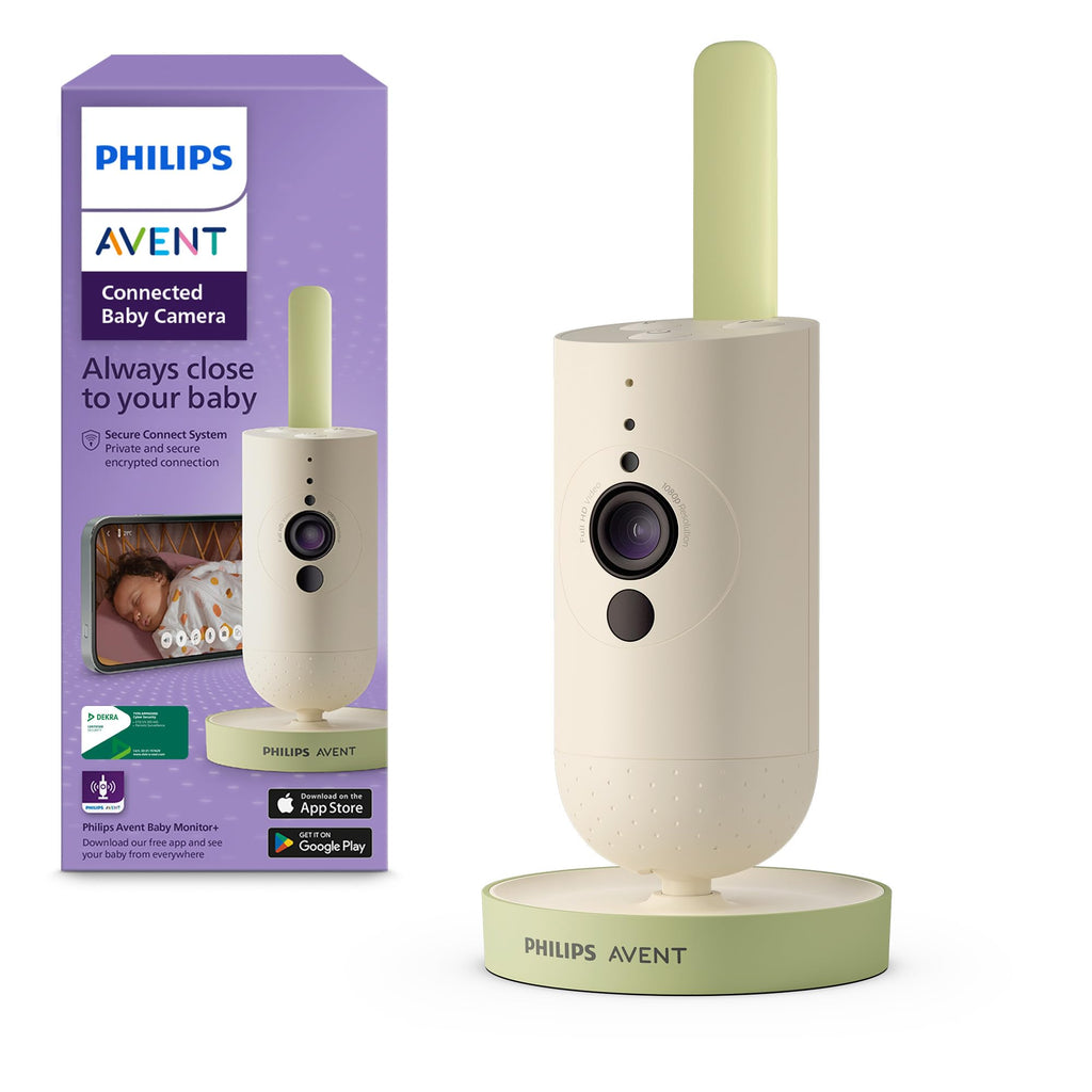AVENT Philips babyphone Video connecté avec Wi-FI, caméra HD de Haute qualité, Vision Nocturne Infrarouge, détection des Pleurs, Audio bidirectionnel, 12 Heures d'autonomie en Mode éco, SCD951/26