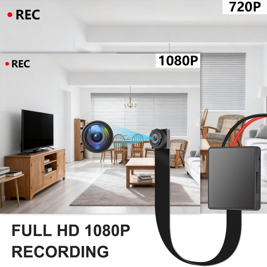 OTADUG Caméra Espion 1080p Mini caméra Espion cachée avec caméra et Microphone/Carte SD 16 Go/Longue durée de Vie de la Batterie (détection de Mouvement)