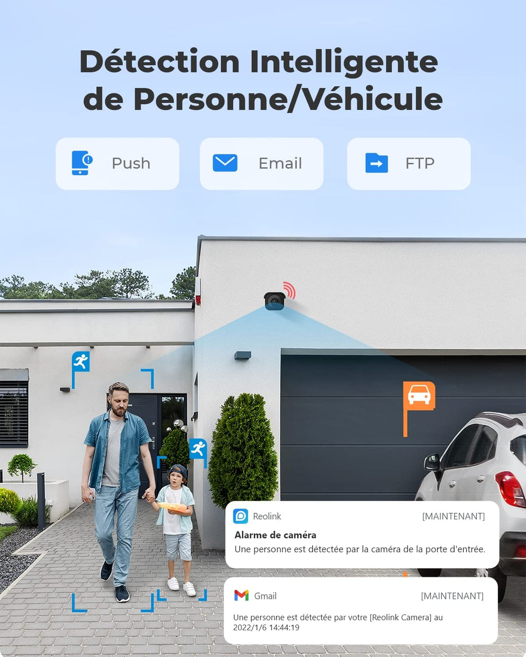 Reolink 4K Caméra IP PoE avec Détection Personne/Véhicule/Animal, Caméra de Surveillance Extérieure avec Etanche IP67, Fente pour Carte microSD, Vision Nocturne IR, Support Audio, Time Lapse, RLC-810A