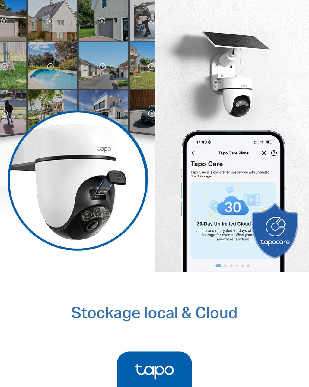 Tapo C660 Kit Caméra de Surveillance extérieure avec Panneau Solaire 4K 8MP, Vision 360°, Vision Nocturne Couleur Starlight, Batterie 10 000 mAh, détection IA, IP66, Alarme Rapide et antivol