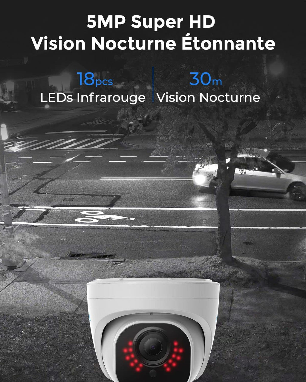 Reolink 5MP Caméra de Surveillance Extérieure, Kit Vidéo Surveillance avec 8CH 2To NVR et Caméra IP PoE Filaire 4X 5MP, Détection Personne/Véhicule, Vision Nocturne 30m avec Audio, RLK8-520D4-5MP