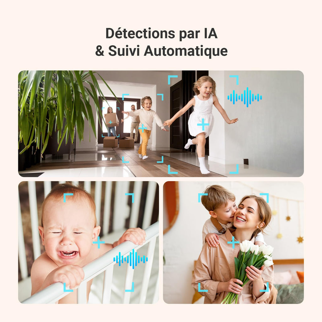 EZVIZ C6N Caméra Surveillance WiFi Intérieure 1080p, Caméra Bébé Pan/Tilt à 360°, WiFi 2.4Ghz, Vision Nocturne Intelligente avec Smart IR, Détection de Movement et Suivi Auto, Audio Bidirectionnel