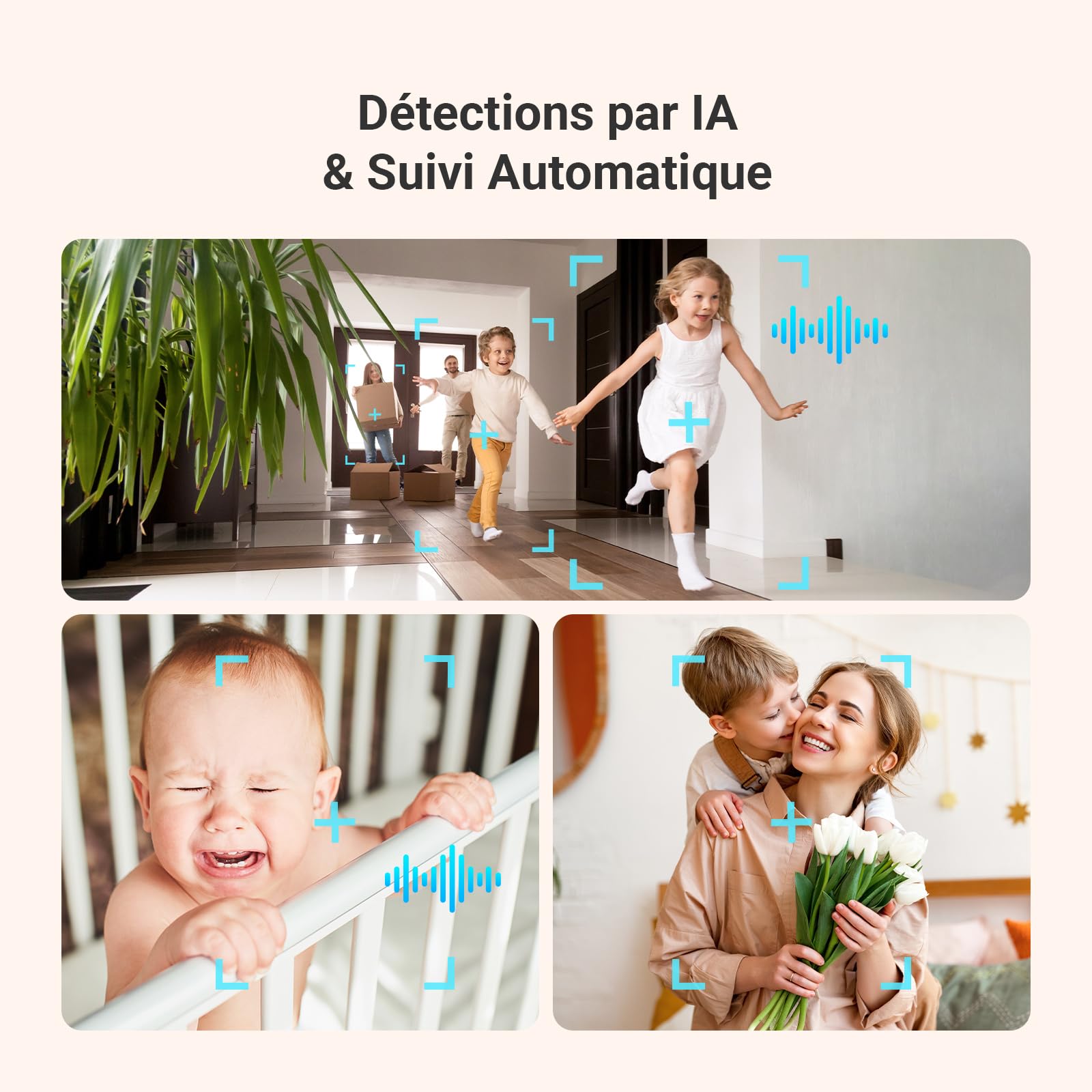 EZVIZ C6N Caméra Surveillance WiFi Intérieure 1080p, Caméra Bébé Pan/Tilt à 360°, WiFi 2.4Ghz, Vision Nocturne Intelligente avec Smart IR, Détection de Movement et Suivi Auto, Audio Bidirectionnel