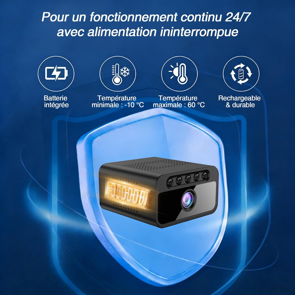 AOBOCAM Camera Espion WiFi 4K avec Cloud – Caméra de Surveillance Intérieure sans Fil, Vision Nocturne Grand Angle 150°, Détection de Mouvement AI Intelligente, Mini Caméra de Sécurité