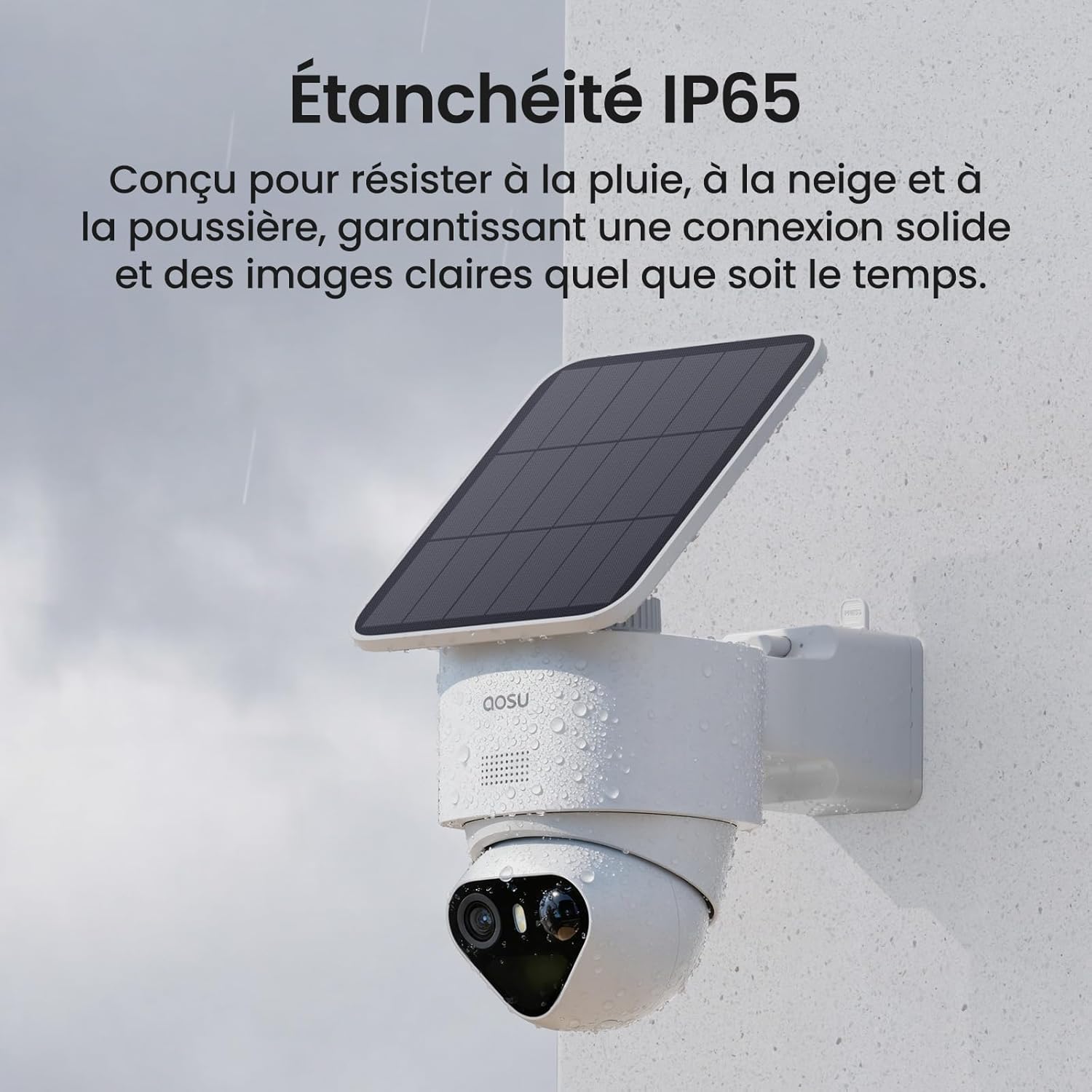 aosu 4K Caméra Surveillance WiFi Extérieure sans Fil,8MP Camera Exterieur Solaire,Vision Nocturne TrueColor,Triple Détection (PIR+Radar+IA),Suivi Automatique à 360°,Alarme Sonore et Lumineuse