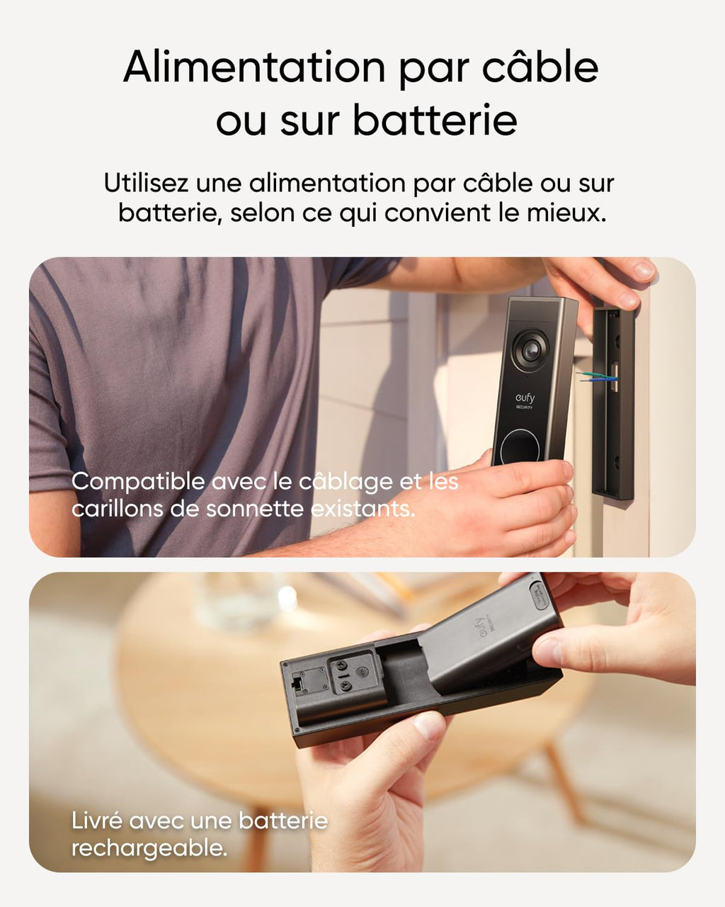 eufy Security Video Doorbell E340, caméra à Double Objectif avec Protection des Colis, Vision 2K Full HD et Vision Nocturne en Couleur, Carillon sans Fil, Stockage Local Extensible jusqu'à 128 Go