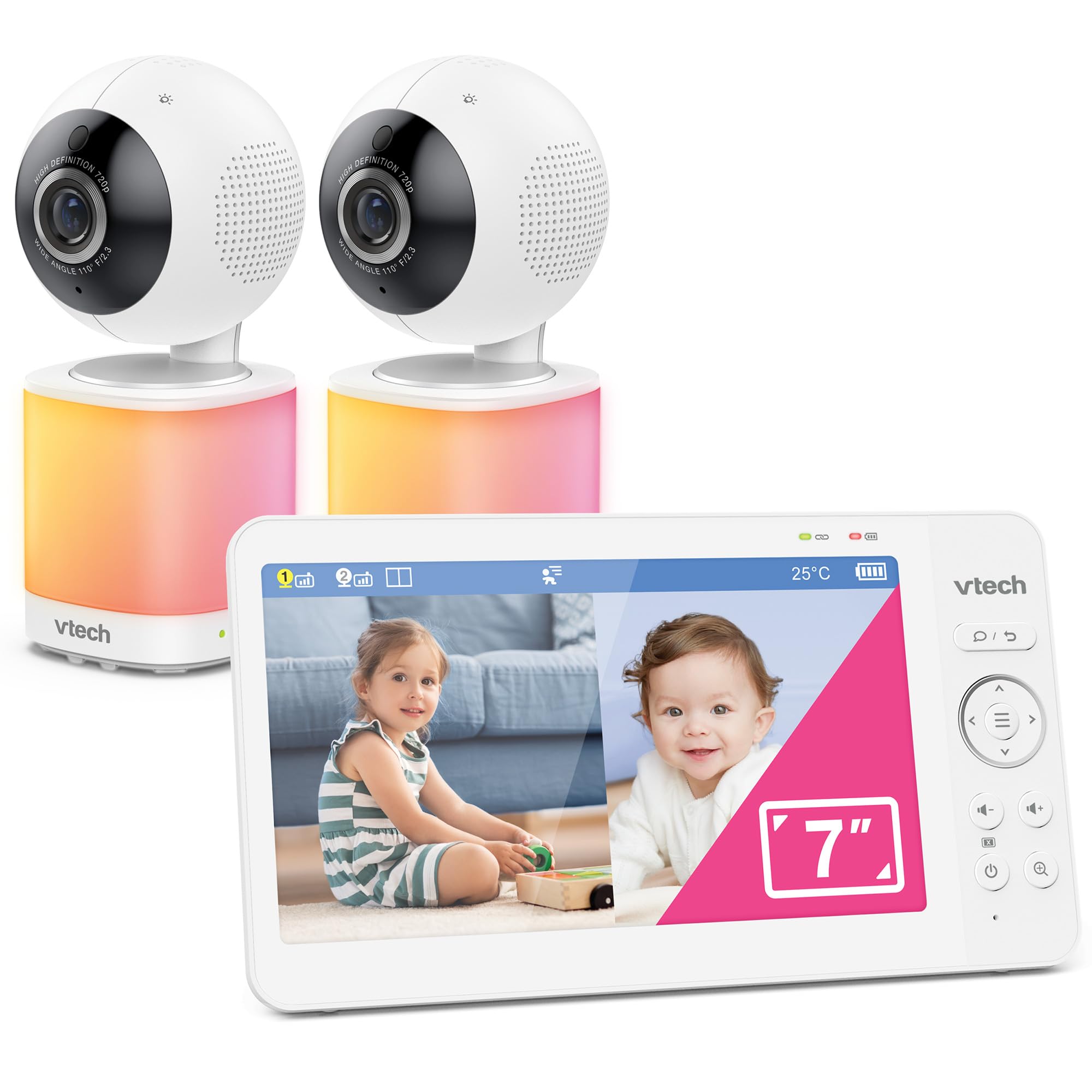 VTech VM924 Baby Monitor with Camera, Pan&Tilt,Video Baby Monitor with 5" LCD Screen,Up to 17 Hrs Battery Life,1.33x Zoom,Night Vision,300m Long Range,Soothing Sounds,2-Way Talk,Secured Transmission