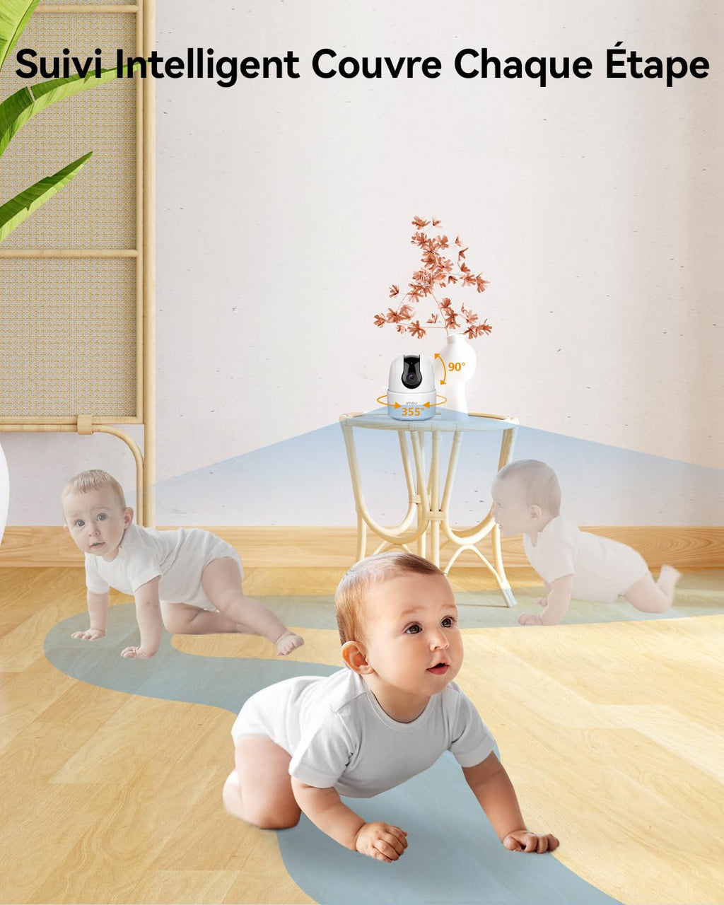 Imou 2K(3MP) Caméra Surveillance WiFi Intérieure Caméra 360° Connectée Smartphone avec Détection Humaine AI Suivi Intelligent Sirène Audio Bidirectionnel Compatible Alexa pour Bébé/Animaux (2 Pièces)