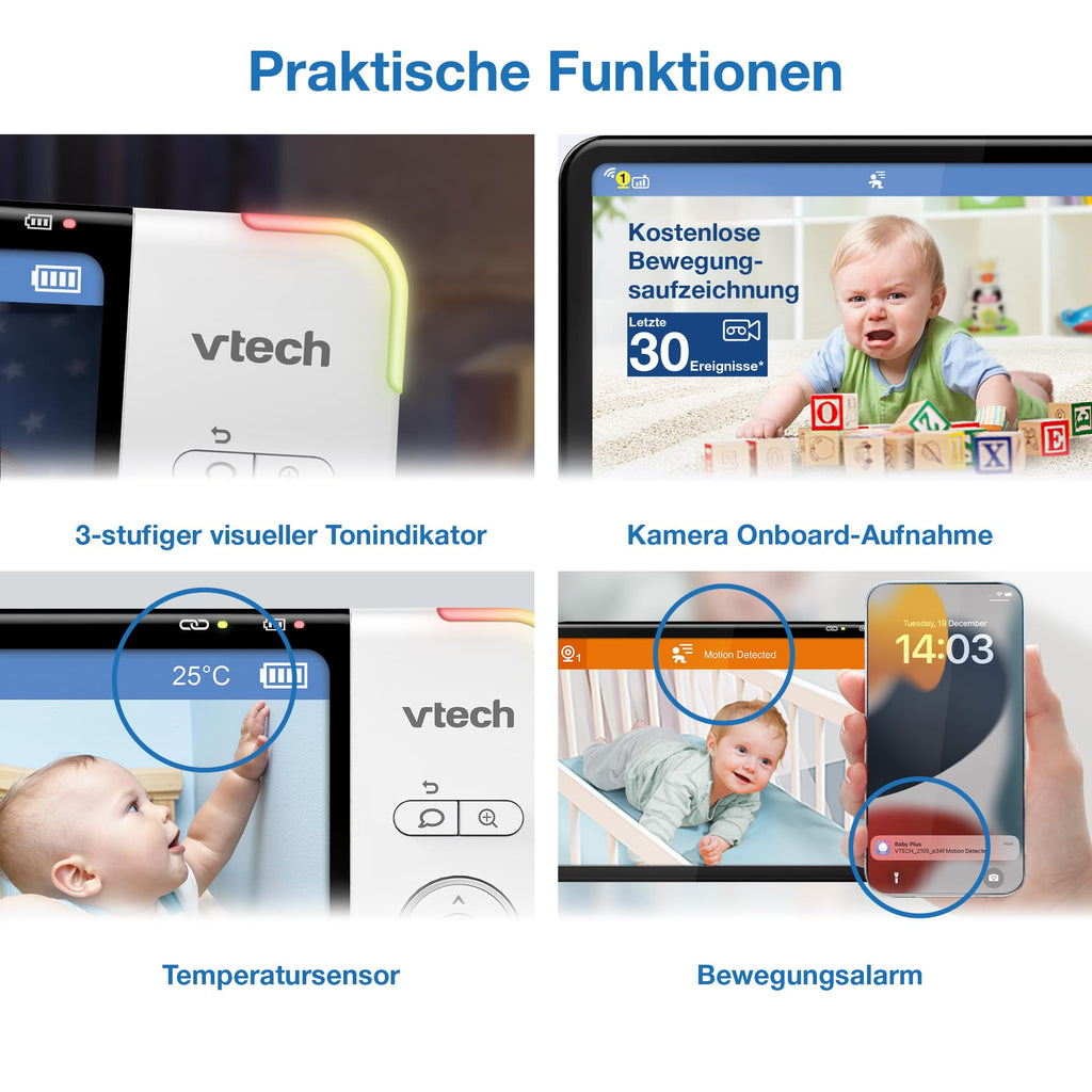 VTech - Babyphone Night Light - Fonction Veilleuse, Communication Parent/bébé - BM1211 - Version FR