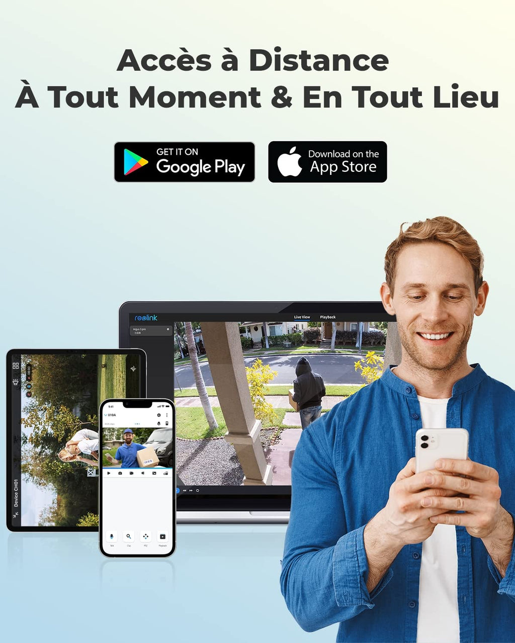 Reolink 4K Caméra IP PoE avec Détection Personne/Véhicule/Animal, Caméra de Surveillance Extérieure avec Etanche IP67, Fente pour Carte microSD, Vision Nocturne IR, Support Audio, Time Lapse, RLC-810A