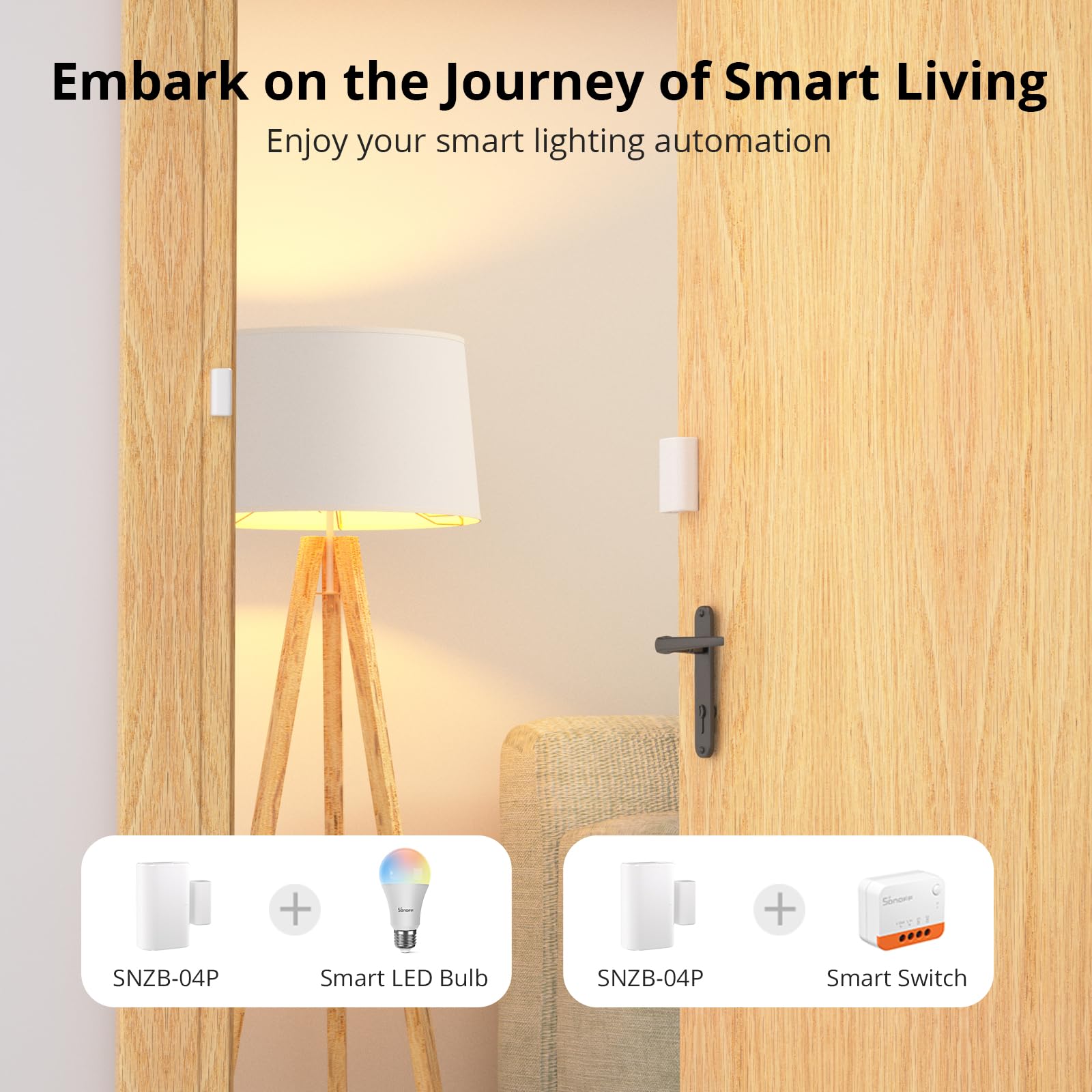 SONOFF SNZB-04P ZigBee Capteur de Porte et Fenêtre sans Fil, Détecteur Ouverture Porte, Alarme Maison sans Fil, Compatible avec Alexa/Google Home, SONOFF Zigbee Hub Requis, Piles Incluses