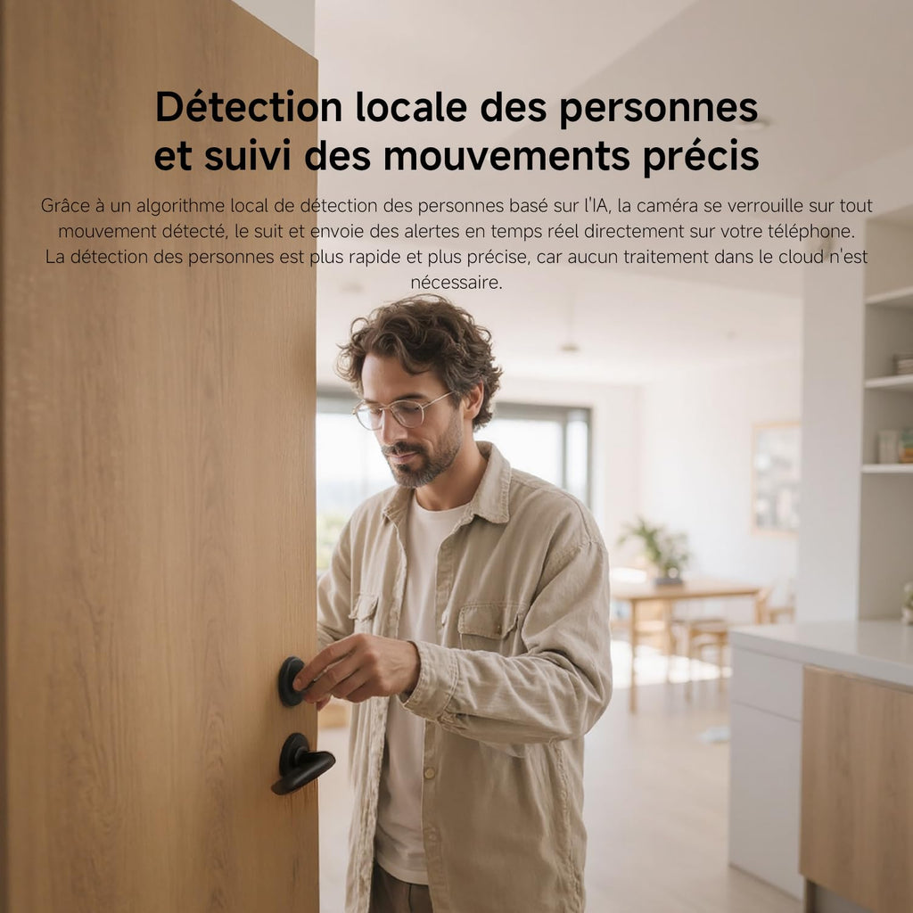 XIAOMI C201 1080p HD, caméra de sécurité, WiFi 6, 360° Panorama, Vision Nocturne Couleur, Protection Objectif, Audio bidirectionnel, babyphone, caméra Animaux, Compatible avec Alexa et Google
