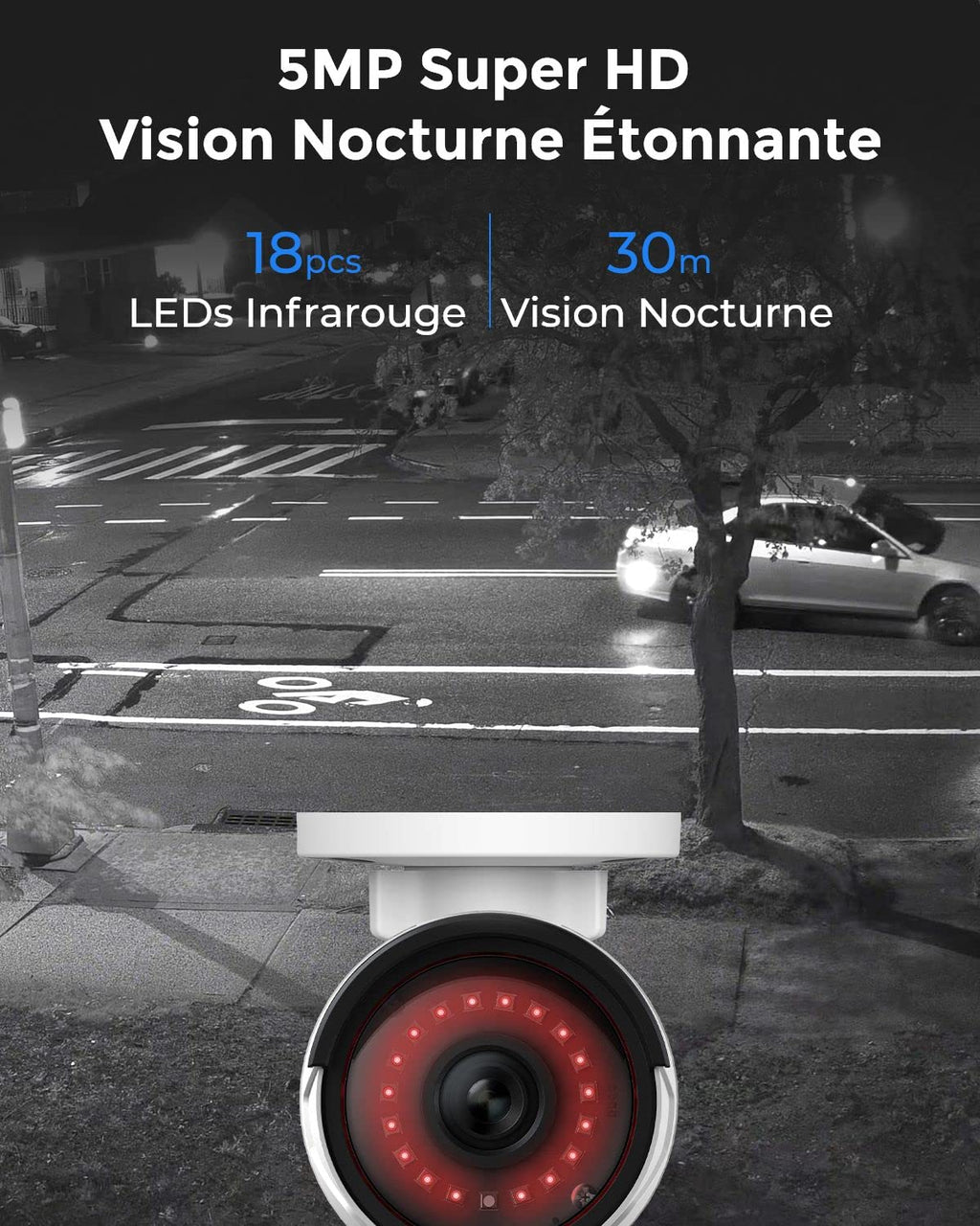 Reolink 5MP Caméra de Surveillance Extérieure, Kit Vidéo Surveillance avec 8CH 2To NVR et Caméra IP PoE Filaire 4X 5MP, Détection Personne/Véhicule, Vision Nocturne 30m avec Audio, RLK8-520D4-5MP