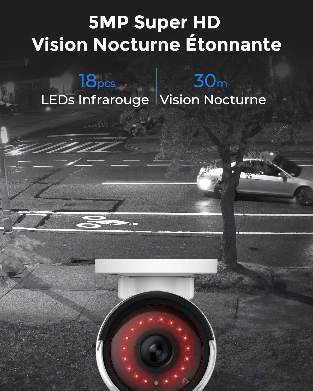 Reolink 5MP Caméra de Surveillance Extérieure, Kit Vidéo Surveillance avec 8CH 2To NVR et Caméra IP PoE Filaire 4X 5MP, Détection Personne/Véhicule, Vision Nocturne 30m avec Audio, RLK8-520D4-5MP
