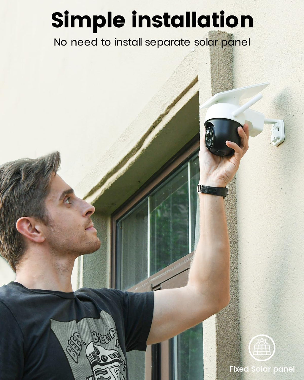 aosu 2K Camera Surveillance WiFi Exterieure sans Fil Camera Solaire WiFi Exterieur, 3MP 360°Panoramique PTZ, Suivi Automatique, Vision Vocturne, Alarme Lumineuse et Sonore, Audio Bidirectionnel