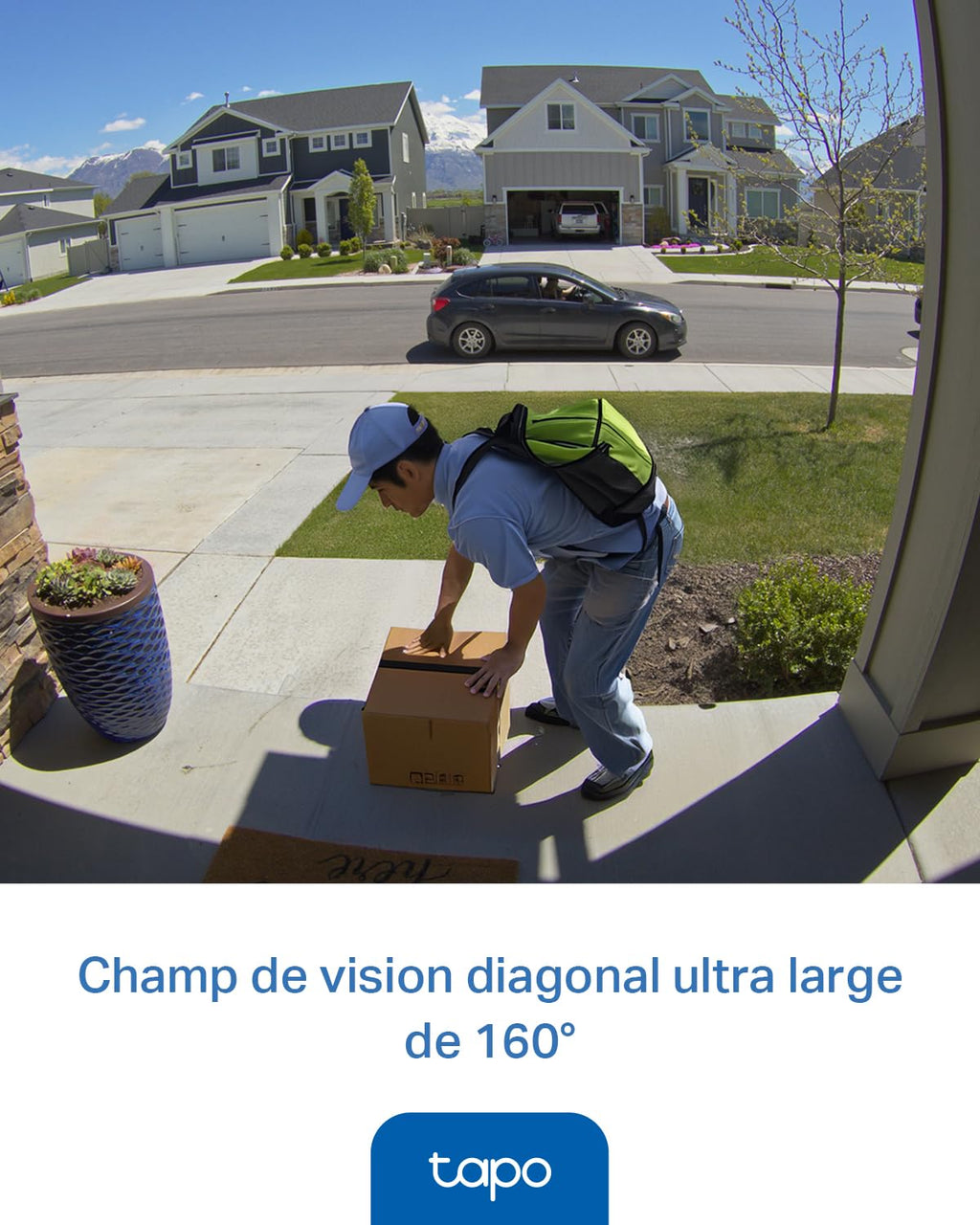 Tapo D205 Sonnette sans fil avec caméra exterieur 2K 3MP, IP54 étanche, Grand angle 160°, Vision Nocturne, Détection Humaine AI gratuite, Audio Bidirectionnel, autonomie 180j, Installation facile