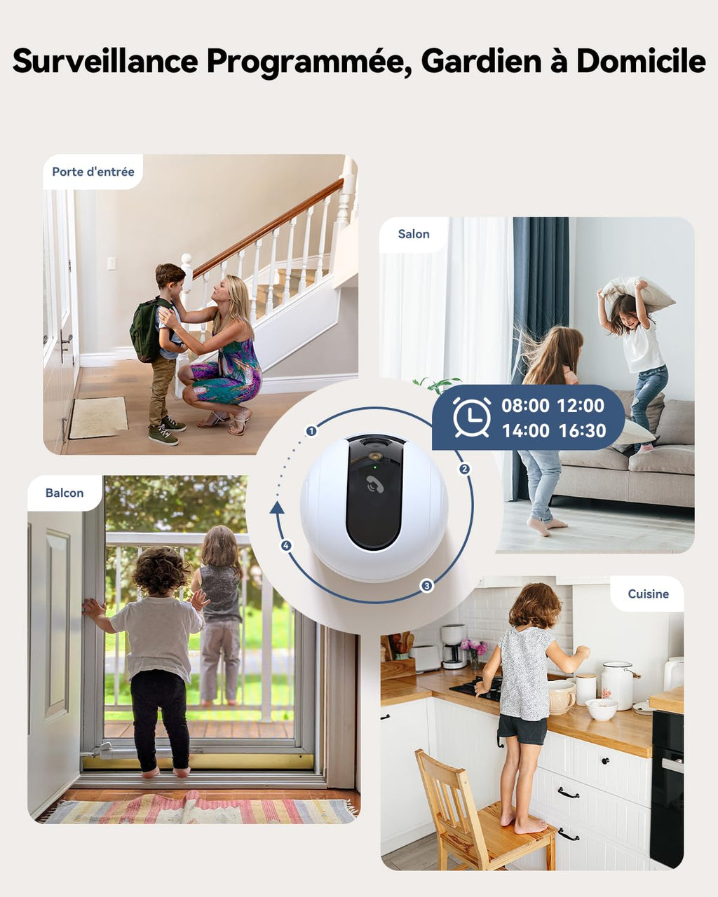 Imou 2K(3MP) Caméra Surveillance WiFi Intérieur 360°, Wi-Fi 6 Double-Bande(2.4G/5GHz), Vision Nocturne Couleur, Détection de Personnes/Animaux,Suivi Intelligent,Compatible Alexa pour Bébé/Chien/Maison