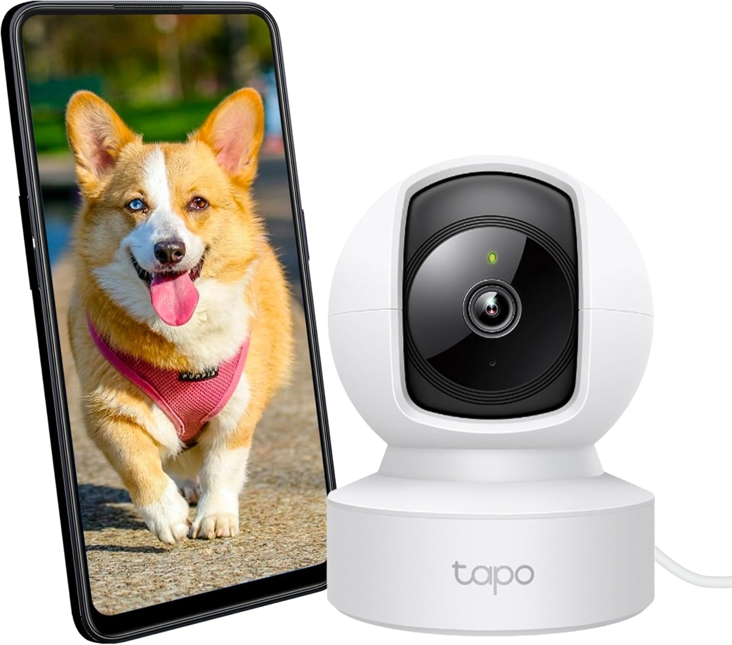 Tapo 2.5K(4MP) Caméra de Surveillance WiFi intérieure 360°, Détection Humaine AI Suivi Intelligent, Sirène et détection de Mouvement, Audio bidirectionnel, Compatible Alexa pour Bébé/Animaux C220
